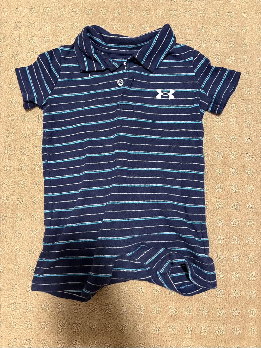 Under Armour Kids' Navy Striped Polo Romper